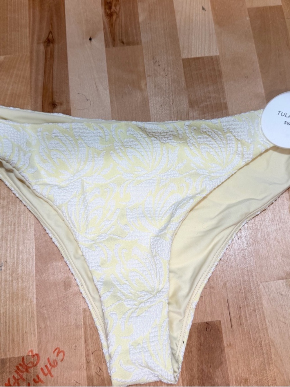 Textured Bikini Bottom in Pale Yellow size extra large NWT. - Picture 6 of 8
